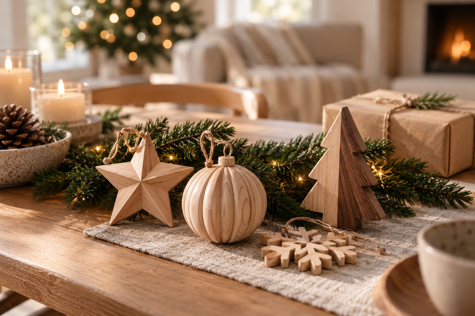 Wood Circle wooden home objects and ornaments